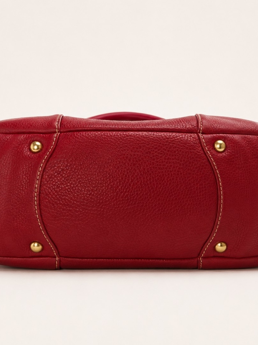 Prada Red Leather Satchel with Gold-Tone Hardware - Picture 4 of 7